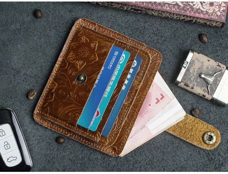 100% Genuine Leather Card Wallet For Men Women Handmade Cowhide Credit / ID Card Holder With Change Purse Cards Cover 100% Genuine Leather Card Wallet For Men Women Handmade Cowhide Credit / ID Card Holder With Change Purse Cards Cover