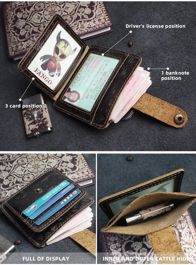 100% Genuine Leather Card Wallet For Men Women Handmade Cowhide Credit / ID Card Holder With Change Purse Cards Cover 100% Genuine Leather Card Wallet For Men Women Handmade Cowhide Credit / ID Card Holder With Change Purse Cards Cover