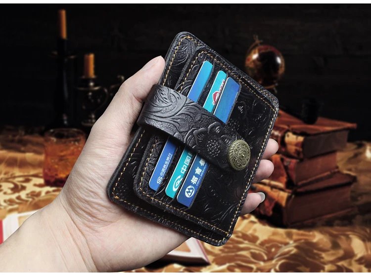100% Genuine Leather Card Wallet For Men Women Handmade Cowhide Credit / ID Card Holder With Change Purse Cards Cover 100% Genuine Leather Card Wallet For Men Women Handmade Cowhide Credit / ID Card Holder With Change Purse Cards Cover