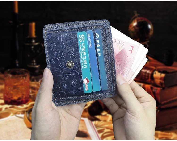 100% Genuine Leather Card Wallet For Men Women Handmade Cowhide Credit / ID Card Holder With Change Purse Cards Cover 100% Genuine Leather Card Wallet For Men Women Handmade Cowhide Credit / ID Card Holder With Change Purse Cards Cover