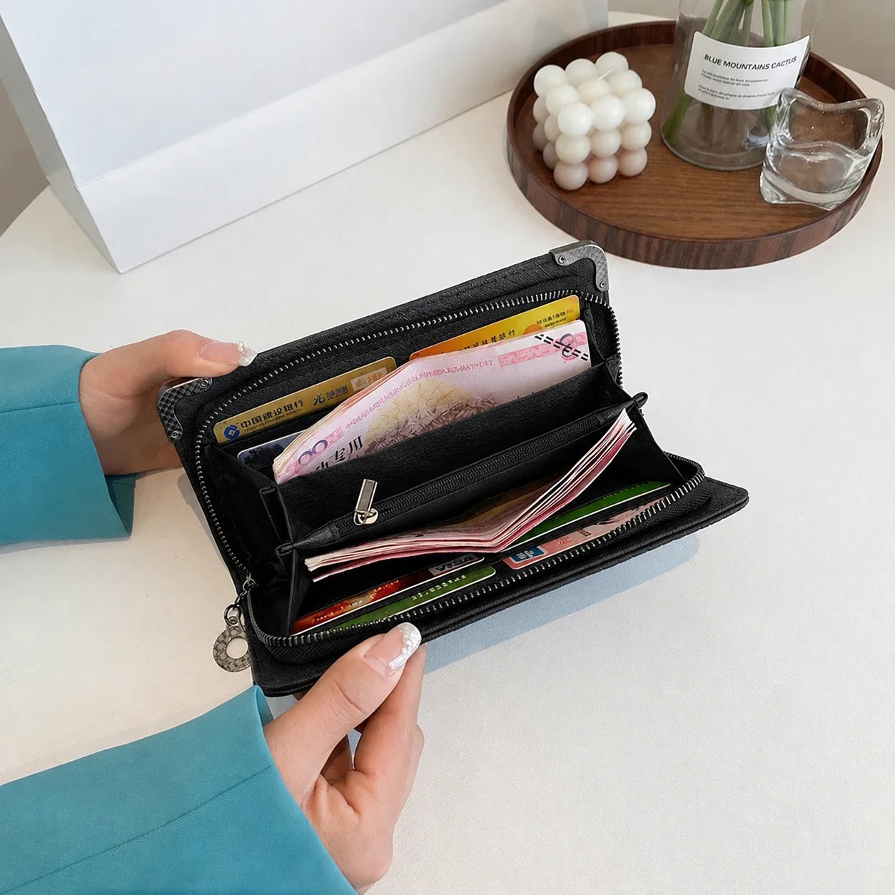 Unisex Long Men Women's Purse Punk Skull PU Leather Wallet Zipper Clutch Portable Casual Lady Cash Purse Wallet