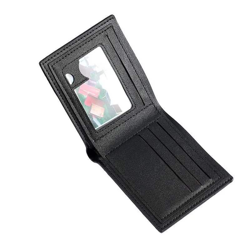 Bat Skull Print Short Wallet Retro Gothic Biker Bifold Card Holder Men Two Fold Coin Purse Casual Daily Use Leather Style