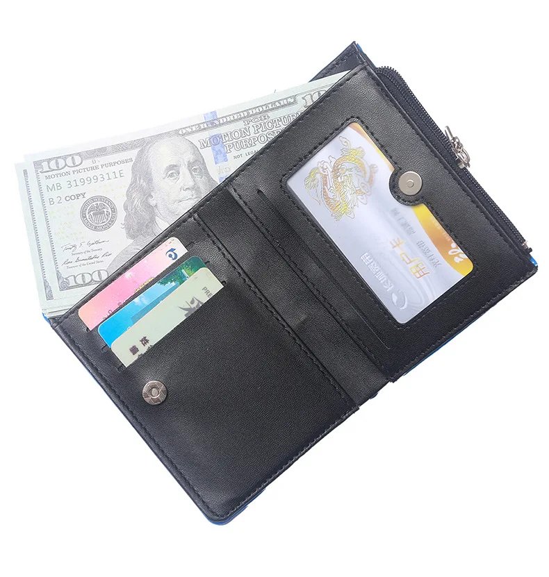 Skull Dark Halloween Theme Zipper PU Leather Wallet Cartoon Short Bilfold Purse Trendy Gift Skull Dark Halloween Theme Zipper PU Leather Wallet Cartoon Short Bilfold Purse Trendy Gift