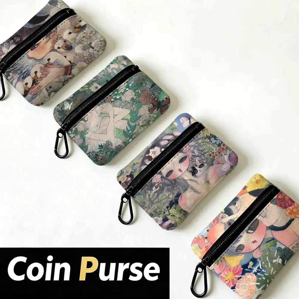 A-A-Three-Without-Roots Mysterious-Melancholic Waterproof Oxford Cloth Zipper Wallet Portable Hanging Small Coin Purse