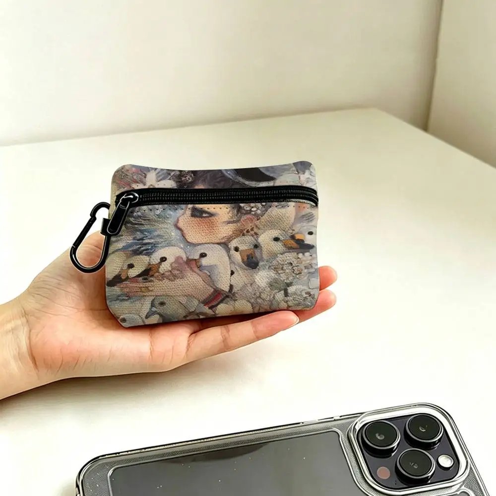 A-A-Three-Without-Roots Mysterious-Melancholic Waterproof Oxford Cloth Zipper Wallet Portable Hanging Small Coin Purse A-A-Three-Without-Roots Mysterious-Melancholic Waterproof Oxford Cloth Zipper Wallet Portable Hanging Small Coin Purse