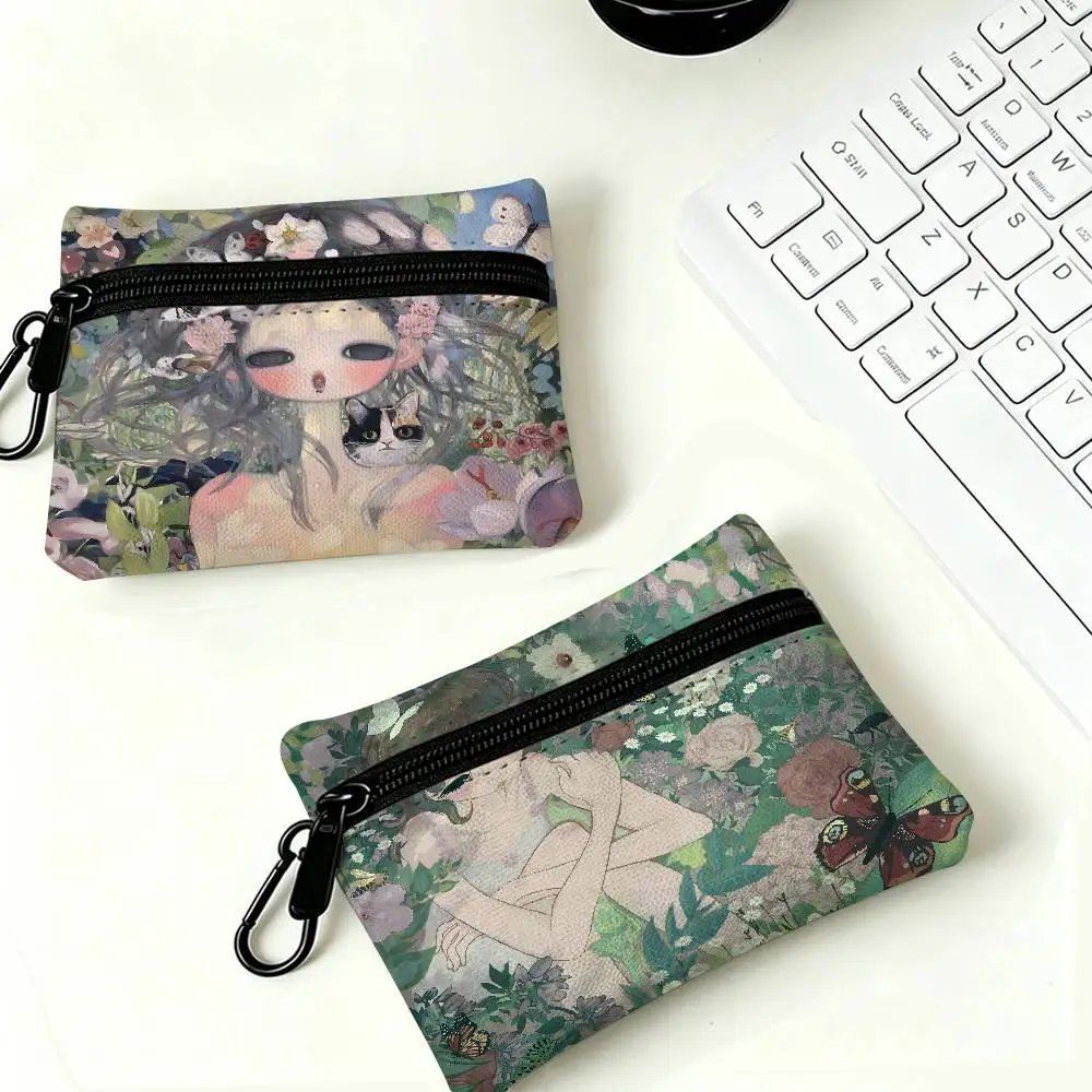 A-A-Three-Without-Roots Mysterious-Melancholic Waterproof Oxford Cloth Zipper Wallet Portable Hanging Small Coin Purse
