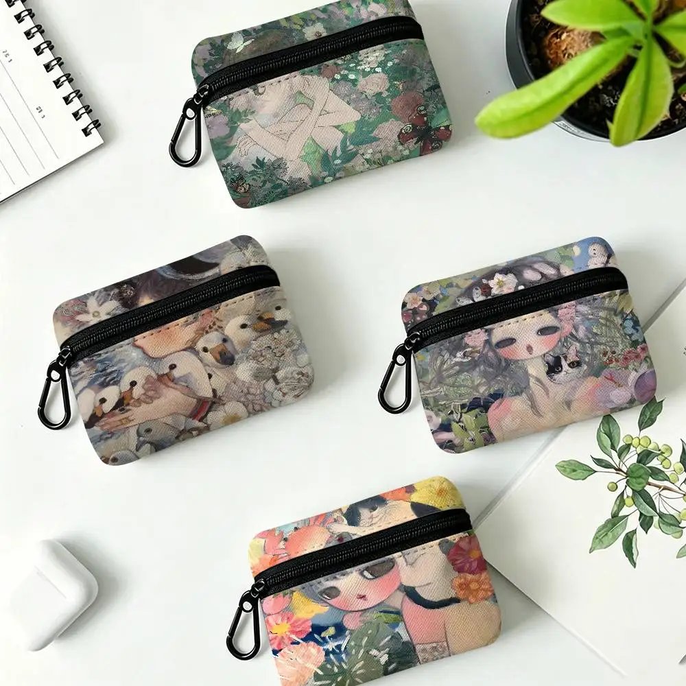 A-A-Three-Without-Roots Mysterious-Melancholic Waterproof Oxford Cloth Zipper Wallet Portable Hanging Small Coin Purse