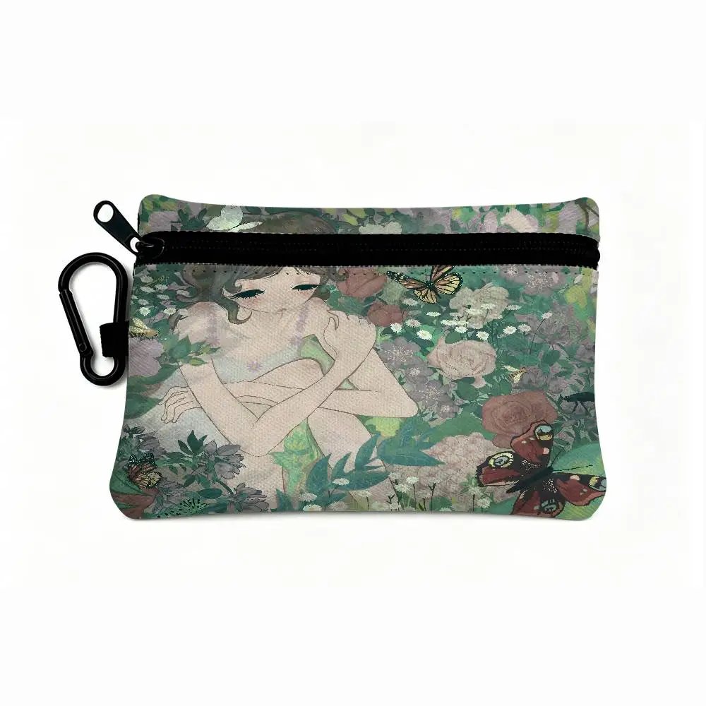 A-A-Three-Without-Roots Mysterious-Melancholic Waterproof Oxford Cloth Zipper Wallet Portable Hanging Small Coin Purse