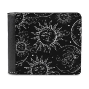 Black Magic Celestial Sun Moon Stars Soft Men Wallets New Purse Credit Card Holders For Male Purses Men Wallet Vintage Retro