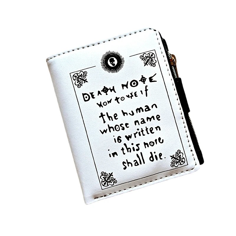 Death Note Anime Black PU Leather Short Wallet Card and Coin Purse for Boys Girls Gift Death Note Anime Black PU Leather Short Wallet Card and Coin Purse for Boys Girls Gift
