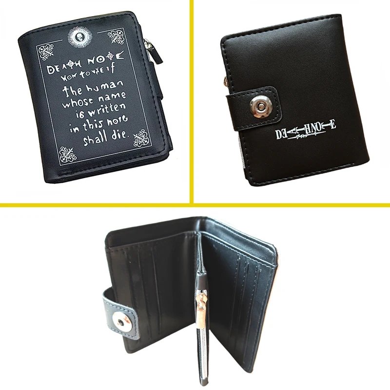 Death Note Anime Black PU Leather Short Wallet Card and Coin Purse for Boys Girls Gift Death Note Anime Black PU Leather Short Wallet Card and Coin Purse for Boys Girls Gift