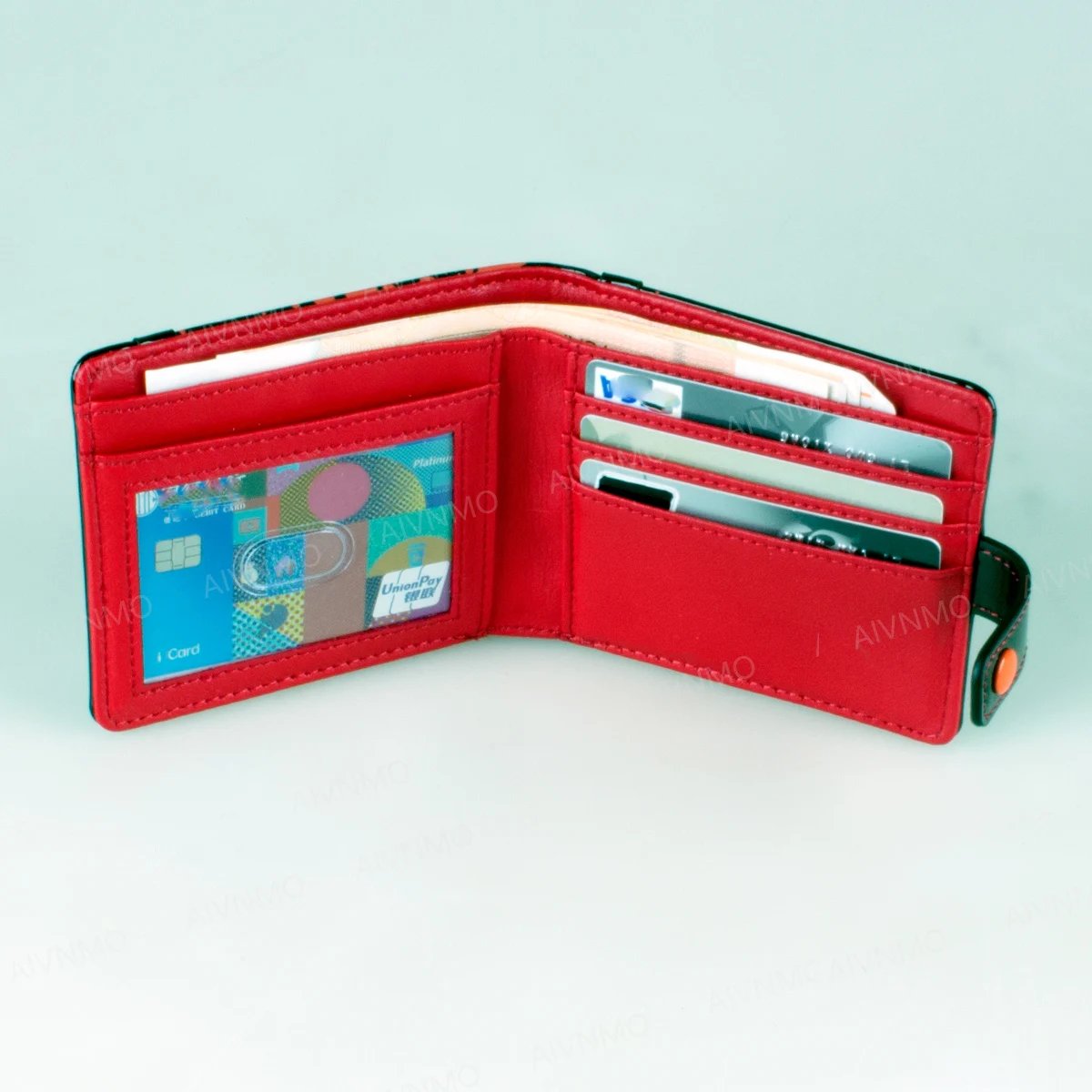High-Quality 3D Bloodstain Heart Shaped Bifold Wallet with Chain Knife Design Halloween Personalized Card Holder ID Window Fashi High-Quality 3D Bloodstain Heart Shaped Bifold Wallet with Chain Knife Design Halloween Personalized Card Holder ID Window Fashi