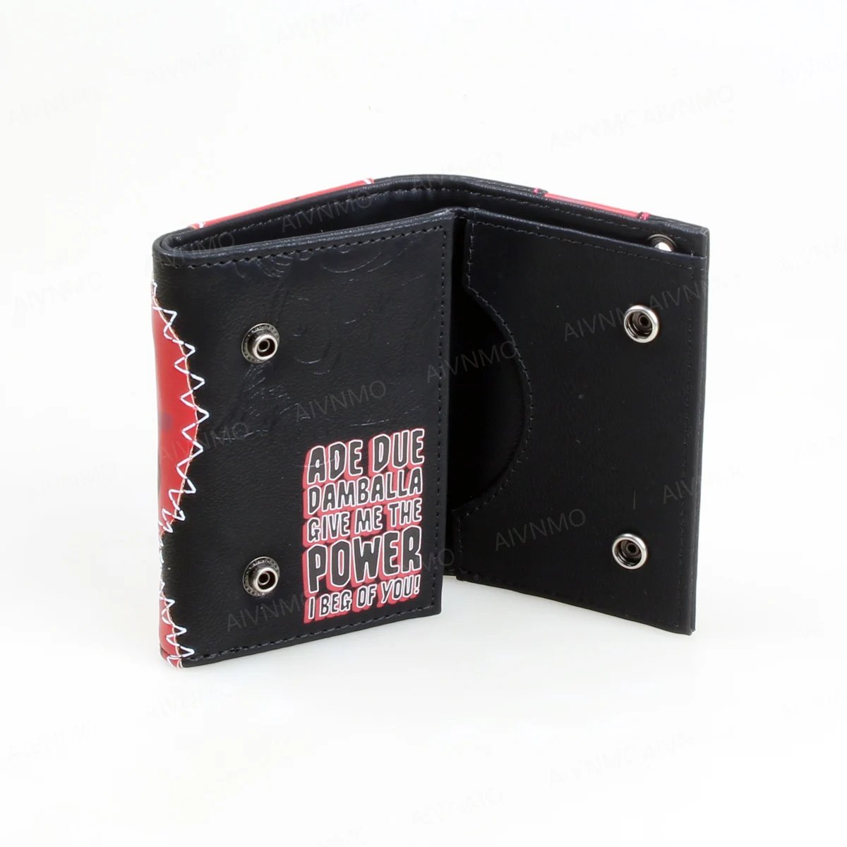 Three fold men's wallet with chain, personalized embroidered relief luminous card clip