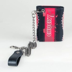 Three fold menās wallet with chain, personalized embroidered relief luminous card clip