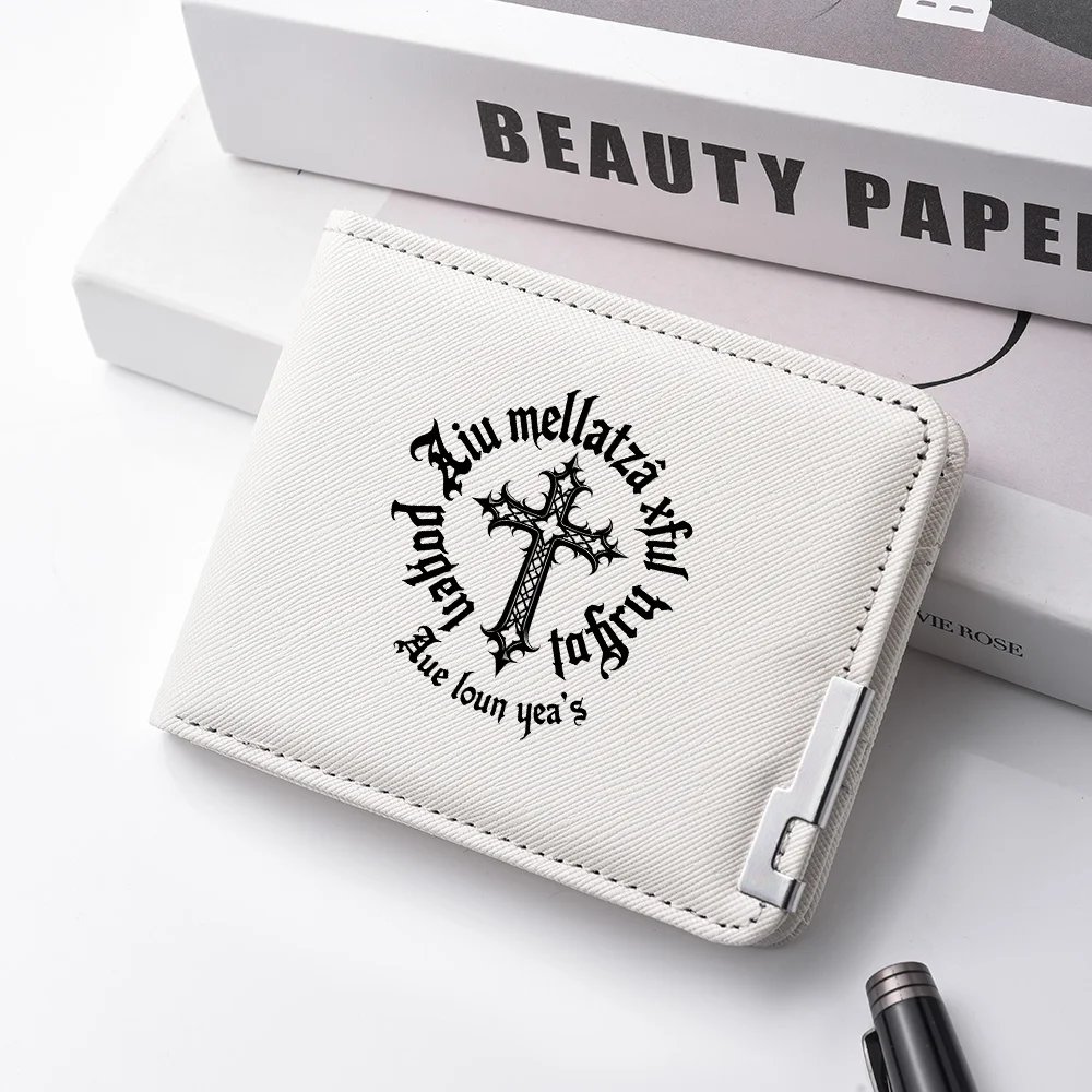 Men's Double-Fold Wallet With Cross-Letter Printed PU Leather Short Card Holder For Fashionable And Casual Use Men's Double-Fold Wallet With Cross-Letter Printed PU Leather Short Card Holder For Fashionable And Casual Use