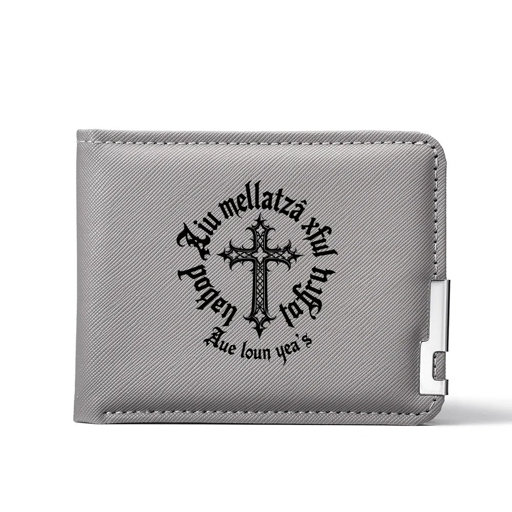 Men's Double-Fold Wallet With Cross-Letter Printed PU Leather Short Card Holder For Fashionable And Casual Use Men's Double-Fold Wallet With Cross-Letter Printed PU Leather Short Card Holder For Fashionable And Casual Use