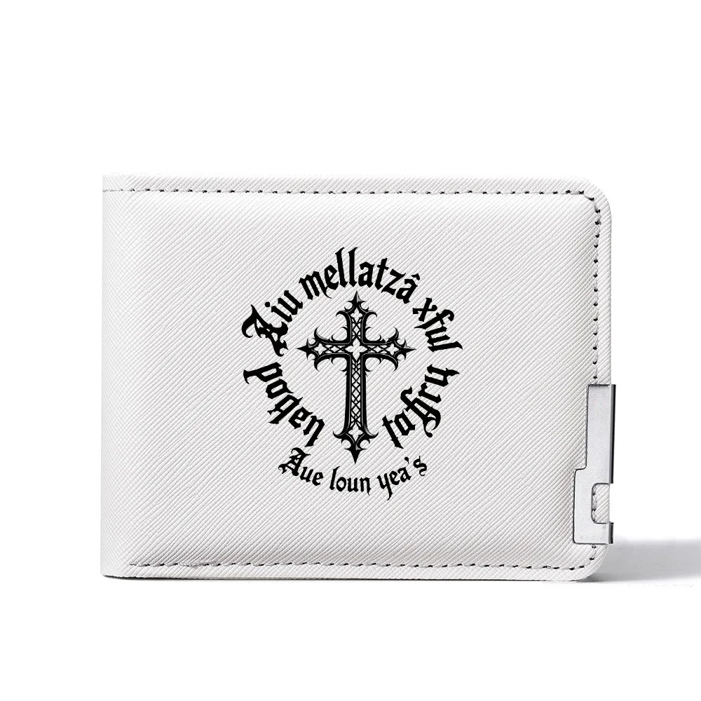 Men's Double-Fold Wallet With Cross-Letter Printed PU Leather Short Card Holder For Fashionable And Casual Use Men's Double-Fold Wallet With Cross-Letter Printed PU Leather Short Card Holder For Fashionable And Casual Use
