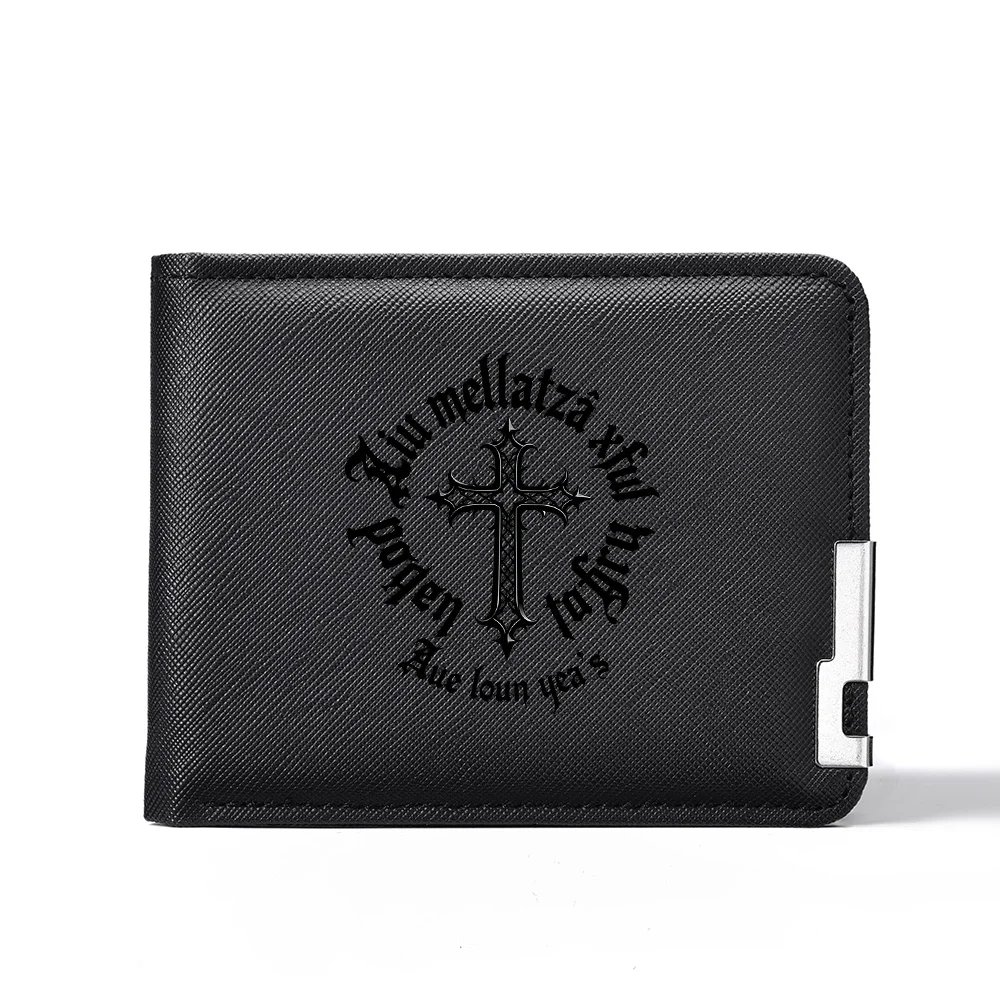 Men's Double-Fold Wallet With Cross-Letter Printed PU Leather Short Card Holder For Fashionable And Casual Use Men's Double-Fold Wallet With Cross-Letter Printed PU Leather Short Card Holder For Fashionable And Casual Use