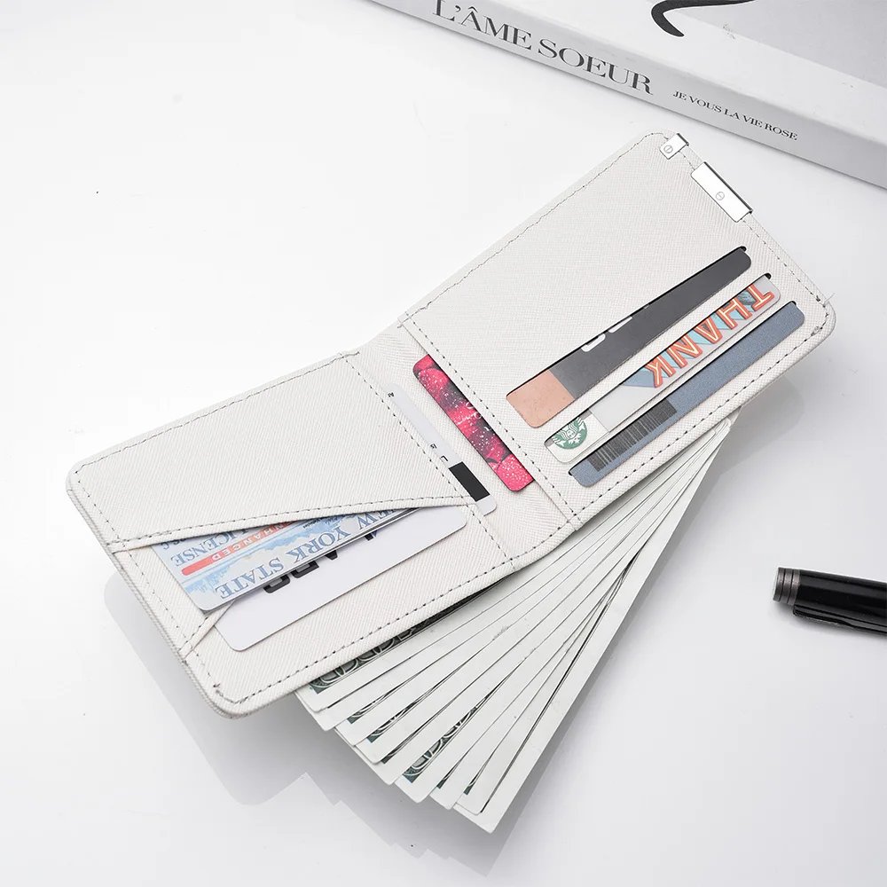 Men's Double-Fold Wallet With Cross-Letter Printed PU Leather Short Card Holder For Fashionable And Casual Use Men's Double-Fold Wallet With Cross-Letter Printed PU Leather Short Card Holder For Fashionable And Casual Use