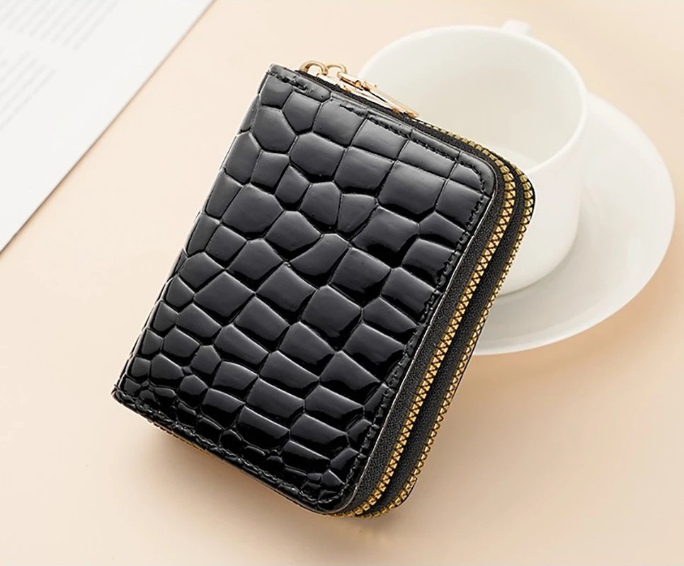 ZeAiLi Skull Black Rose Cat Cards Wallet Secure Double Zip Clutch PU Leather Purse with Card Slots Cartoon Storage Card Bag ZeAiLi Skull Black Rose Cat Cards Wallet Secure Double Zip Clutch PU Leather Purse with Card Slots Cartoon Storage Card Bag