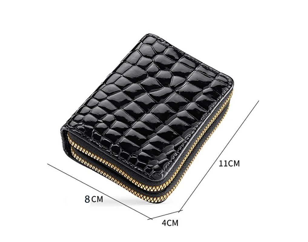 ZeAiLi Skull Black Rose Cat Cards Wallet Secure Double Zip Clutch PU Leather Purse with Card Slots Cartoon Storage Card Bag ZeAiLi Skull Black Rose Cat Cards Wallet Secure Double Zip Clutch PU Leather Purse with Card Slots Cartoon Storage Card Bag