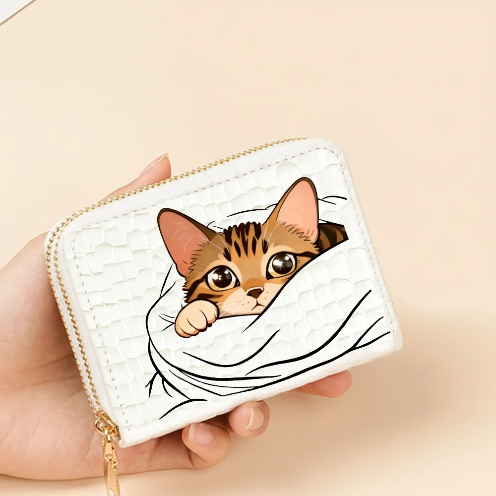 ZeAiLi Skull Black Rose Cat Cards Wallet Secure Double Zip Clutch PU Leather Purse with Card Slots Cartoon Storage Card Bag ZeAiLi Skull Black Rose Cat Cards Wallet Secure Double Zip Clutch PU Leather Purse with Card Slots Cartoon Storage Card Bag