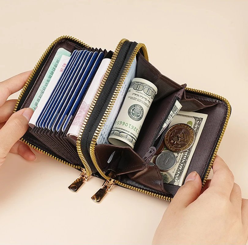 ZeAiLi Skull Black Rose Cat Cards Wallet Secure Double Zip Clutch PU Leather Purse with Card Slots Cartoon Storage Card Bag ZeAiLi Skull Black Rose Cat Cards Wallet Secure Double Zip Clutch PU Leather Purse with Card Slots Cartoon Storage Card Bag