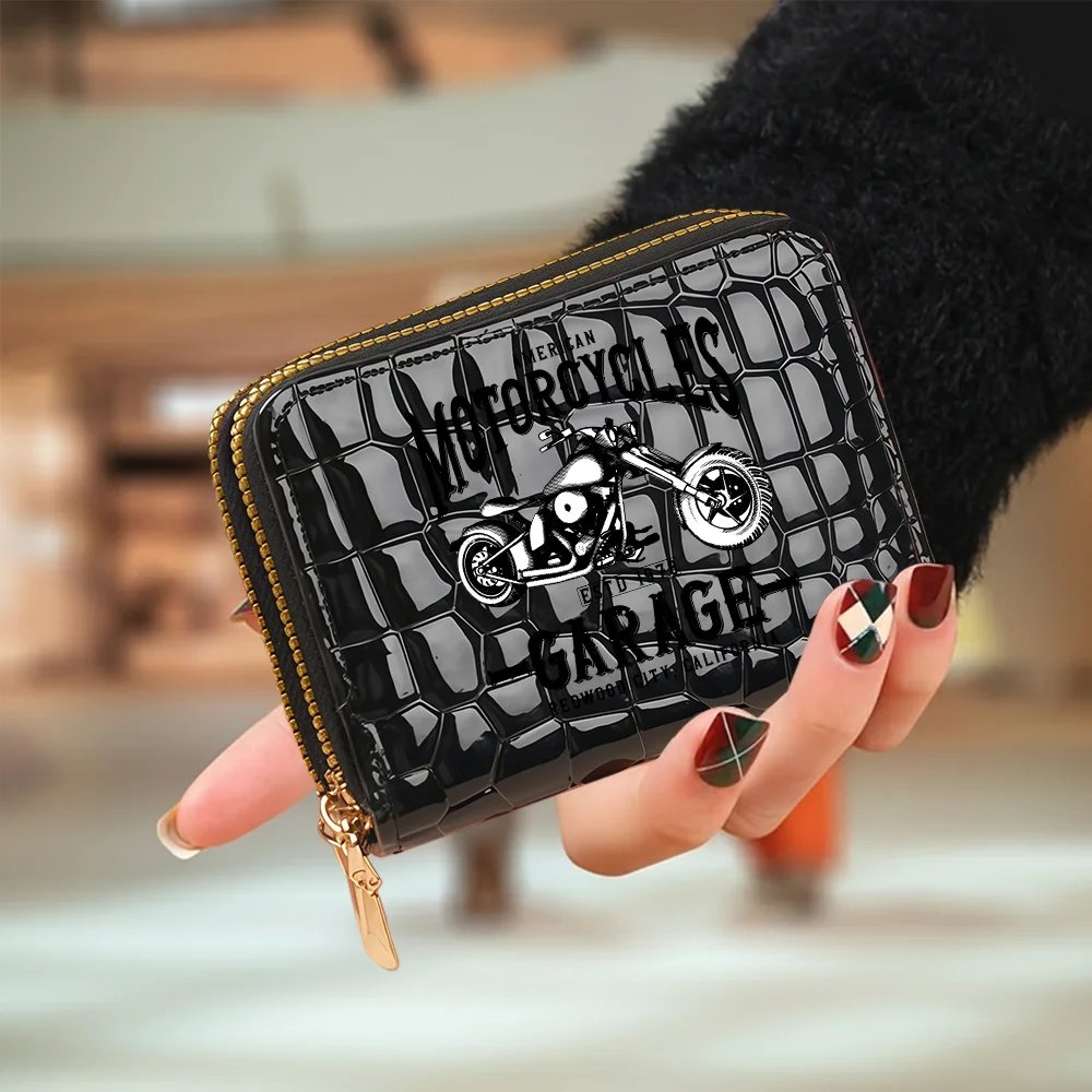 ZeAiLi Skull Black Rose Cat Cards Wallet Secure Double Zip Clutch PU Leather Purse with Card Slots Cartoon Storage Card Bag ZeAiLi Skull Black Rose Cat Cards Wallet Secure Double Zip Clutch PU Leather Purse with Card Slots Cartoon Storage Card Bag