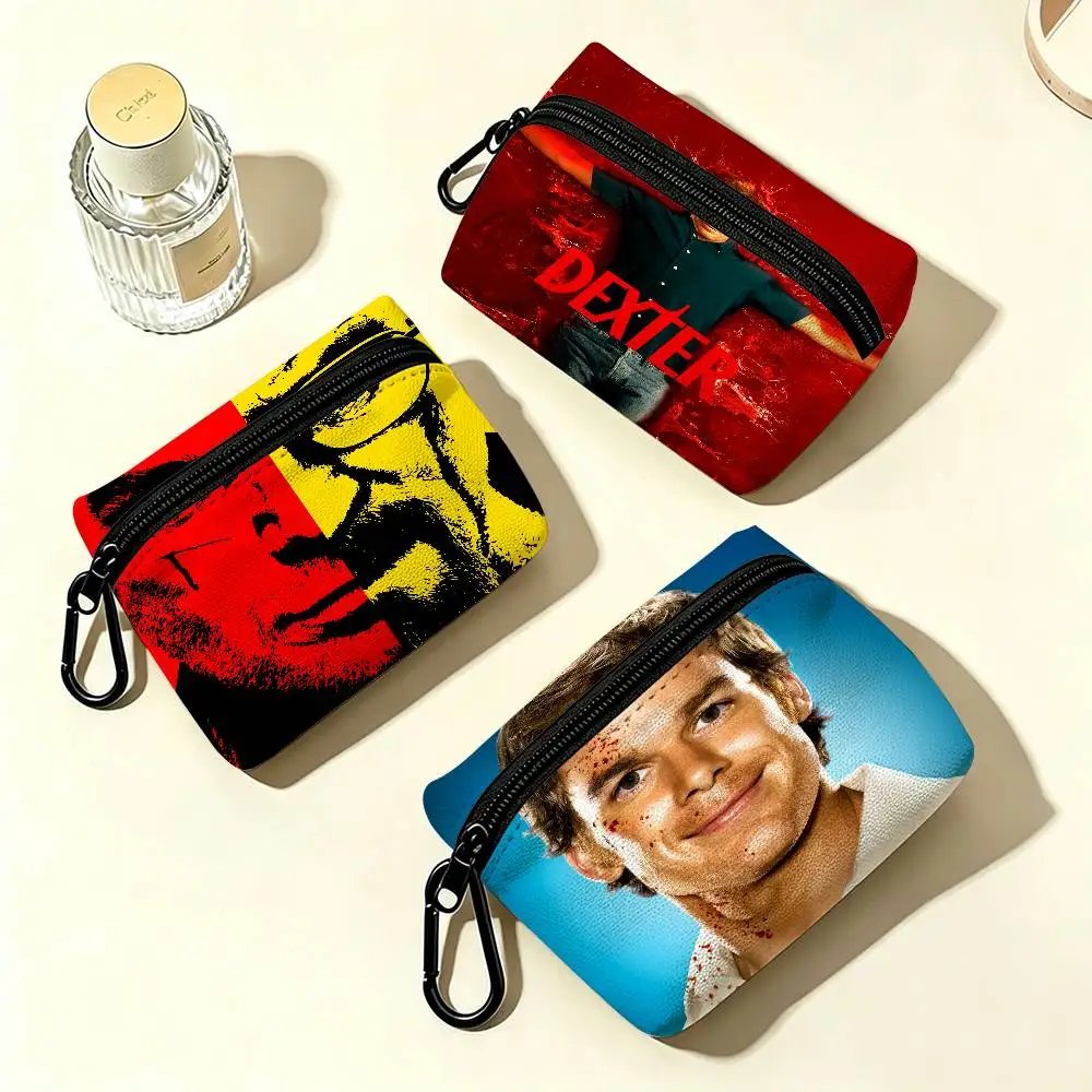 Dexter Morgan Character Waterproof Oxford Cloth Zipper Wallet Portable Hanging Small Coin Purse For Travel