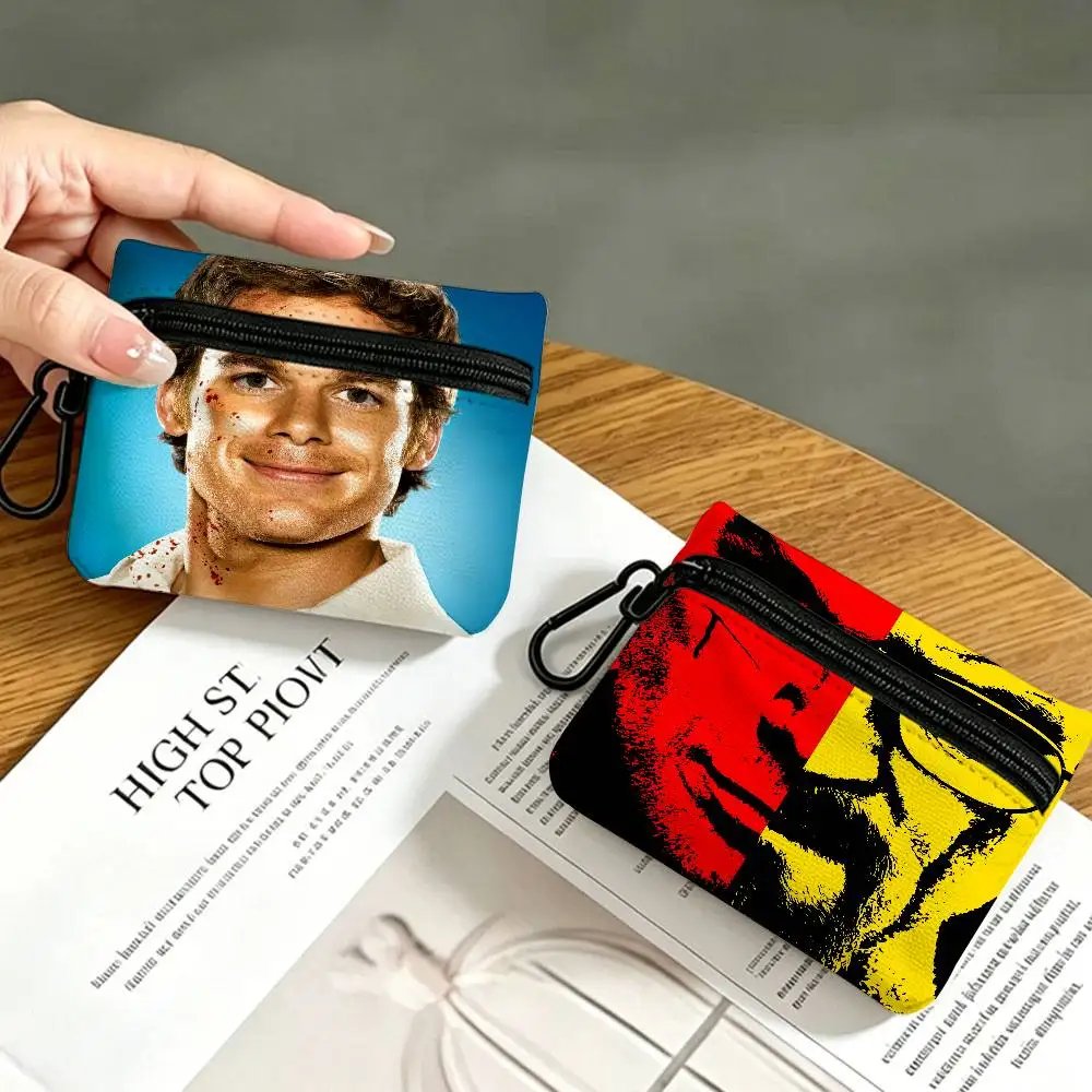 Dexter Morgan Character Waterproof Oxford Cloth Zipper Wallet Portable Hanging Small Coin Purse For Travel