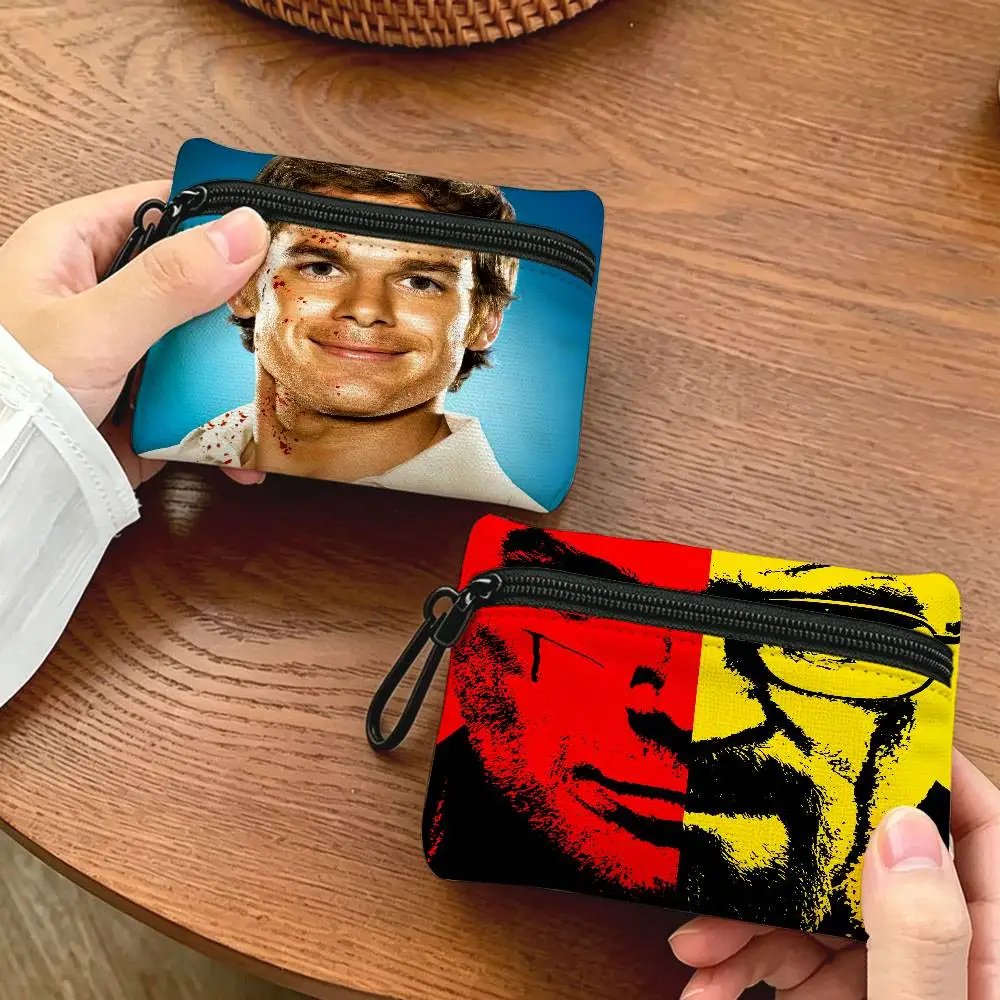 Dexter Morgan Character Waterproof Oxford Cloth Zipper Wallet Portable Hanging Small Coin Purse For Travel