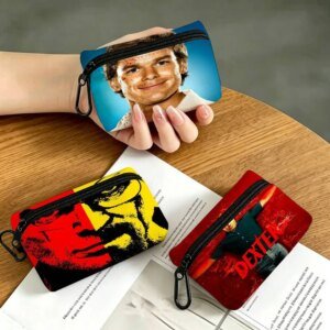 Dexter Morgan Character Waterproof Oxford Cloth Zipper Wallet Portable Hanging Small Coin Purse For Travel