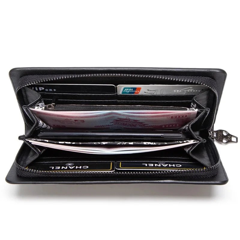 Women's Skull Head Black Handheld Long Wallet, Gothic Credit Card Clip Mobile Wallet, with Wrist Strap Women's Skull Head Black Handheld Long Wallet, Gothic Credit Card Clip Mobile Wallet, with Wrist Strap