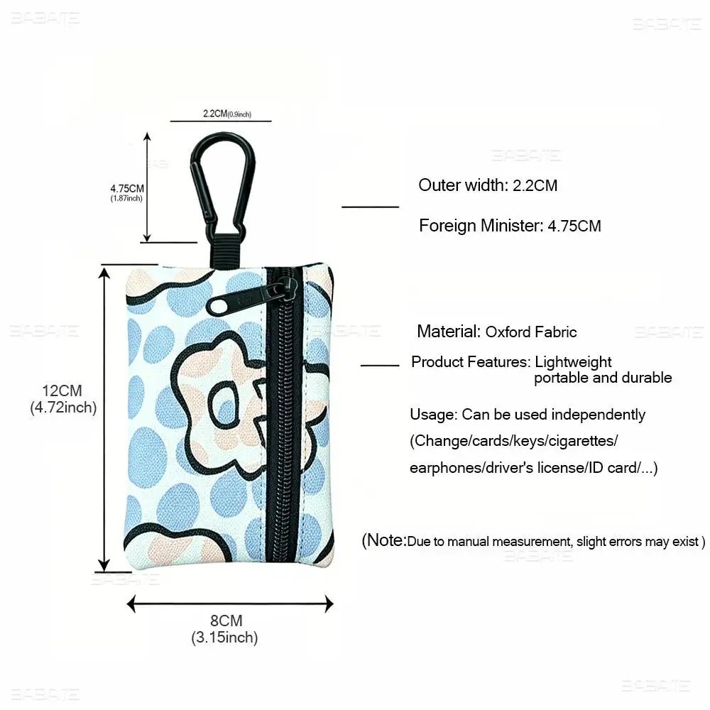 P-Philipp-Plein Flashy-Luxury Mini Oxford Cloth Coin Purse With Carabiner Hook Portable Key Card Wallet Small Zipper