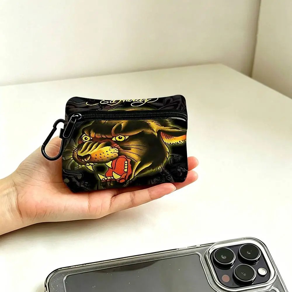 FASHION E-Ed H-har-dyS Oxford Fabric Zipper Pouch Lightweight Hanging Coin Wallet For Coins ID Cards Keys Lipstick Earbuds