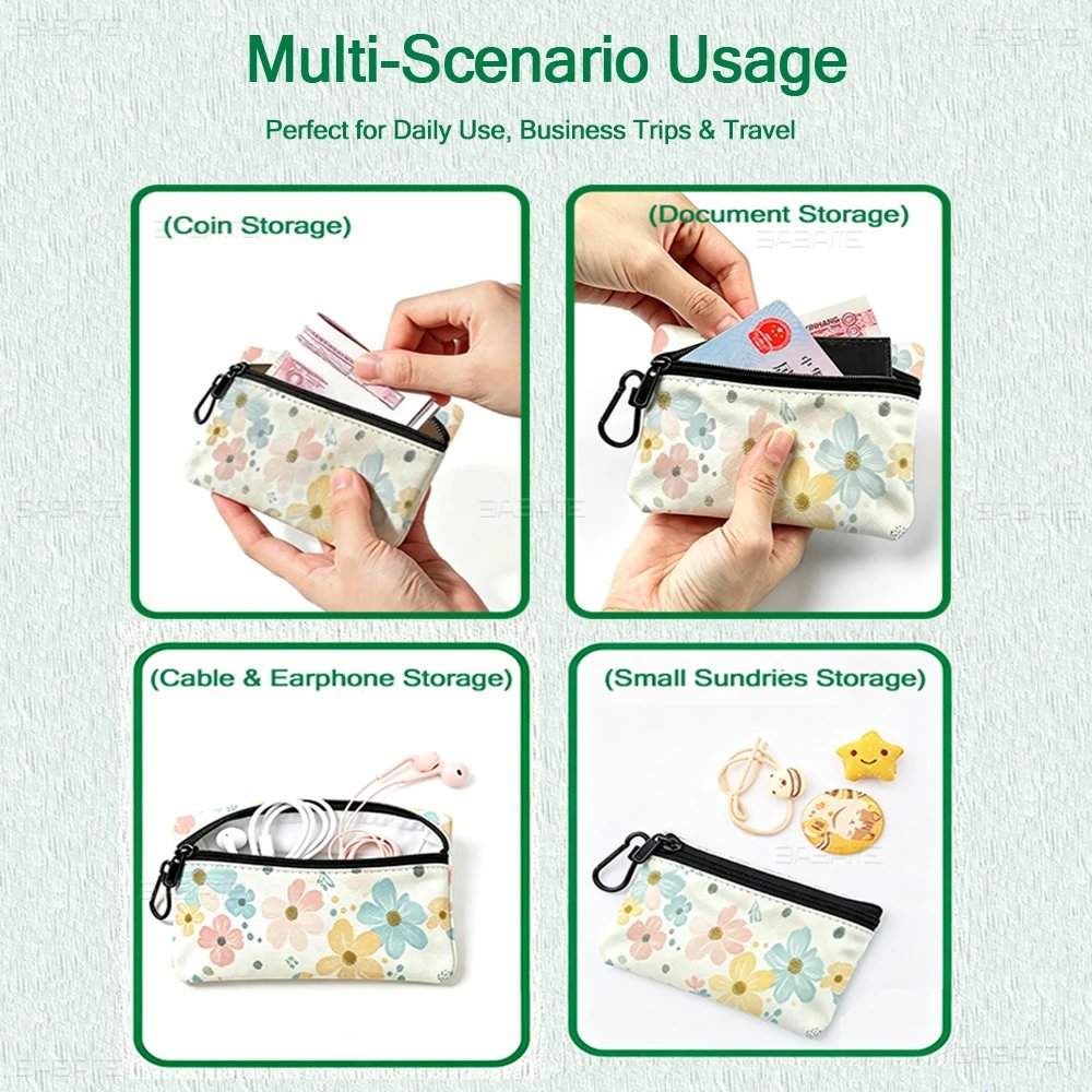 FASHION E-Ed H-har-dyS Oxford Fabric Zipper Pouch Lightweight Hanging Coin Wallet For Coins ID Cards Keys Lipstick Earbuds FASHION E-Ed H-har-dyS Oxford Fabric Zipper Pouch Lightweight Hanging Coin Wallet For Coins ID Cards Keys Lipstick Earbuds