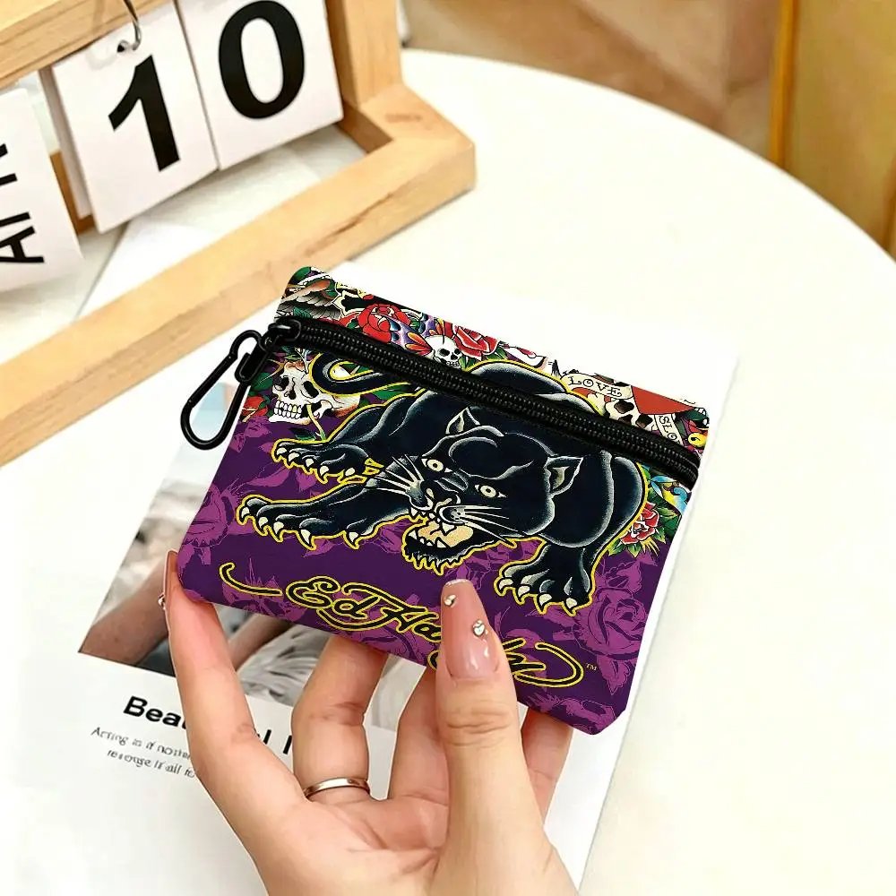 FASHION E-Ed H-har-dyS Oxford Fabric Zipper Pouch Lightweight Hanging Coin Wallet For Coins ID Cards Keys Lipstick Earbuds FASHION E-Ed H-har-dyS Oxford Fabric Zipper Pouch Lightweight Hanging Coin Wallet For Coins ID Cards Keys Lipstick Earbuds