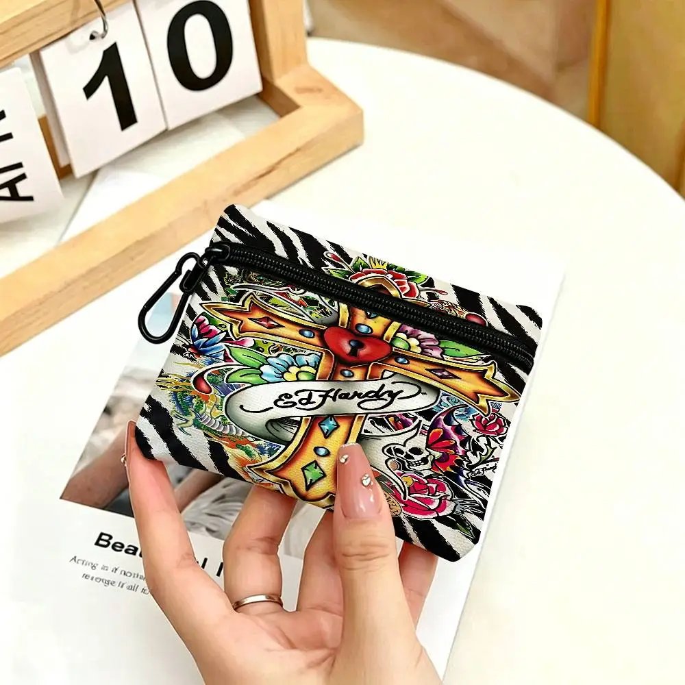 FASHION E-Ed H-har-dyS Oxford Fabric Zipper Pouch Lightweight Hanging Coin Wallet For Coins ID Cards Keys Lipstick Earbuds FASHION E-Ed H-har-dyS Oxford Fabric Zipper Pouch Lightweight Hanging Coin Wallet For Coins ID Cards Keys Lipstick Earbuds