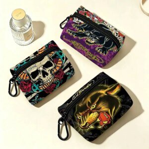 FASHION E-Ed H-har-dyS Oxford Fabric Zipper Pouch Lightweight Hanging Coin Wallet For Coins ID Cards Keys Lipstick Earbuds