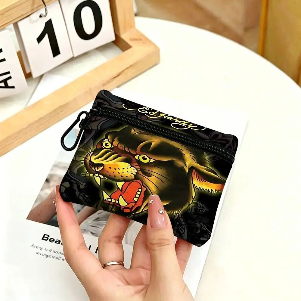 FASHION E-Ed H-har-dyS Oxford Fabric Zipper Pouch Lightweight Hanging Coin Wallet For Coins ID Cards Keys Lipstick Earbuds FASHION E-Ed H-har-dyS Oxford Fabric Zipper Pouch Lightweight Hanging Coin Wallet For Coins ID Cards Keys Lipstick Earbuds