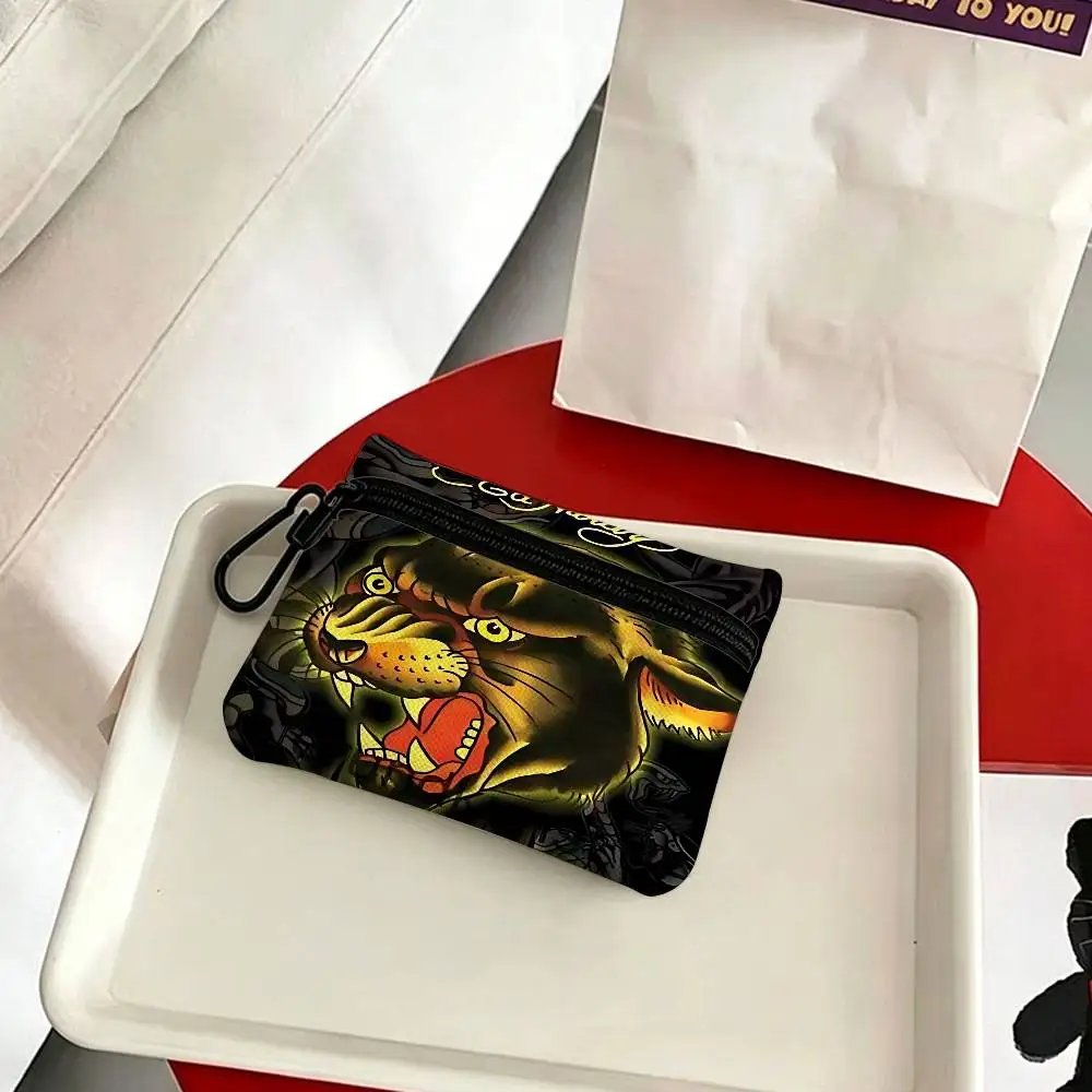 FASHION E-Ed H-har-dyS Oxford Fabric Zipper Pouch Lightweight Hanging Coin Wallet For Coins ID Cards Keys Lipstick Earbuds