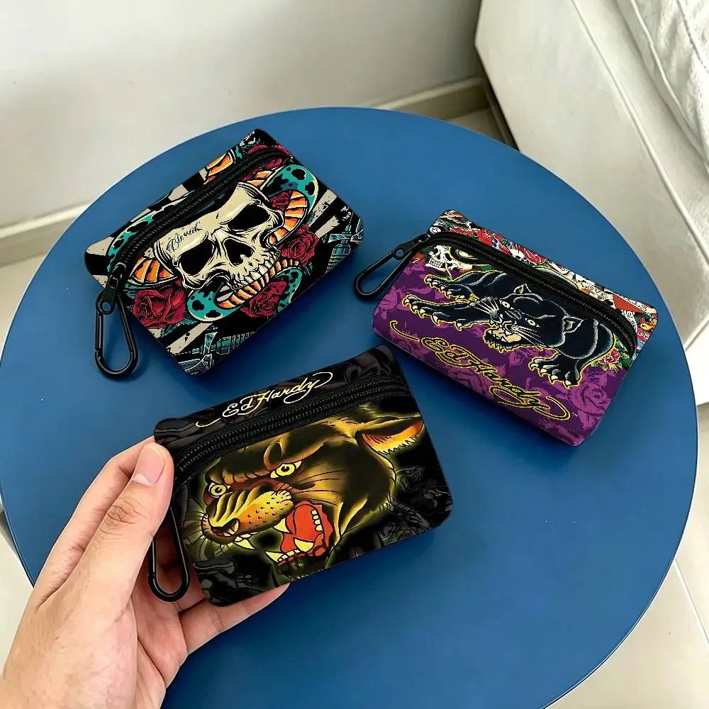 FASHION E-Ed H-har-dyS Oxford Fabric Zipper Pouch Lightweight Hanging Coin Wallet For Coins ID Cards Keys Lipstick Earbuds
