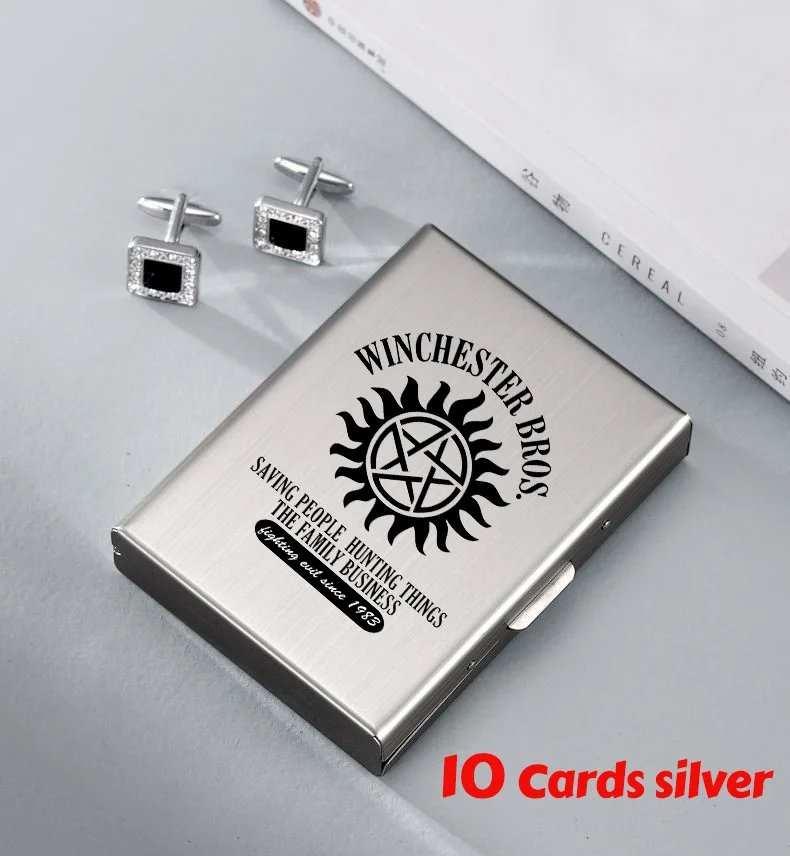 Supernatural Hot Credit Card Case Wallet Men Women Business Multifunction Slim Wallet Stainless Steel Card Holder 10 Card Slots Supernatural Hot Credit Card Case Wallet Men Women Business Multifunction Slim Wallet Stainless Steel Card Holder 10 Card Slots