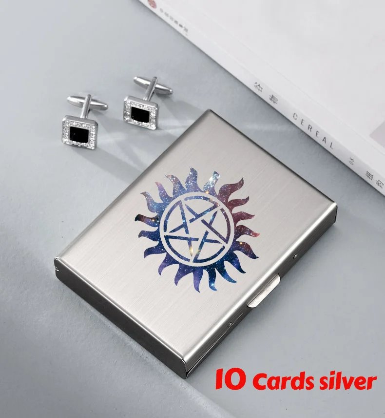 Supernatural Hot Credit Card Case Wallet Men Women Business Multifunction Slim Wallet Stainless Steel Card Holder 10 Card Slots Supernatural Hot Credit Card Case Wallet Men Women Business Multifunction Slim Wallet Stainless Steel Card Holder 10 Card Slots
