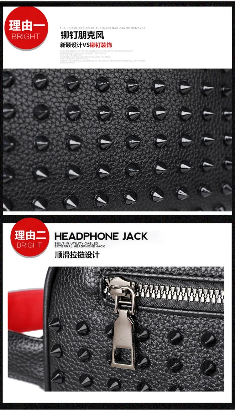 Stylish Biker-Inspired Studded Clutch Bag Men's Premium Wallet Travel Toiletry Bag Men's Handbag Halloween Gift Stylish Biker-Inspired Studded Clutch Bag Men's Premium Wallet Travel Toiletry Bag Men's Handbag Halloween Gift