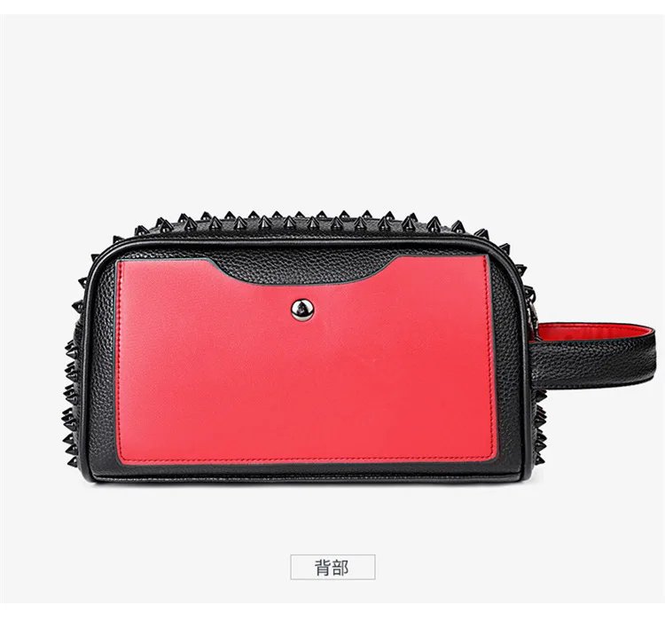 Stylish Biker-Inspired Studded Clutch Bag Men's Premium Wallet Travel Toiletry Bag Men's Handbag Halloween Gift Stylish Biker-Inspired Studded Clutch Bag Men's Premium Wallet Travel Toiletry Bag Men's Handbag Halloween Gift