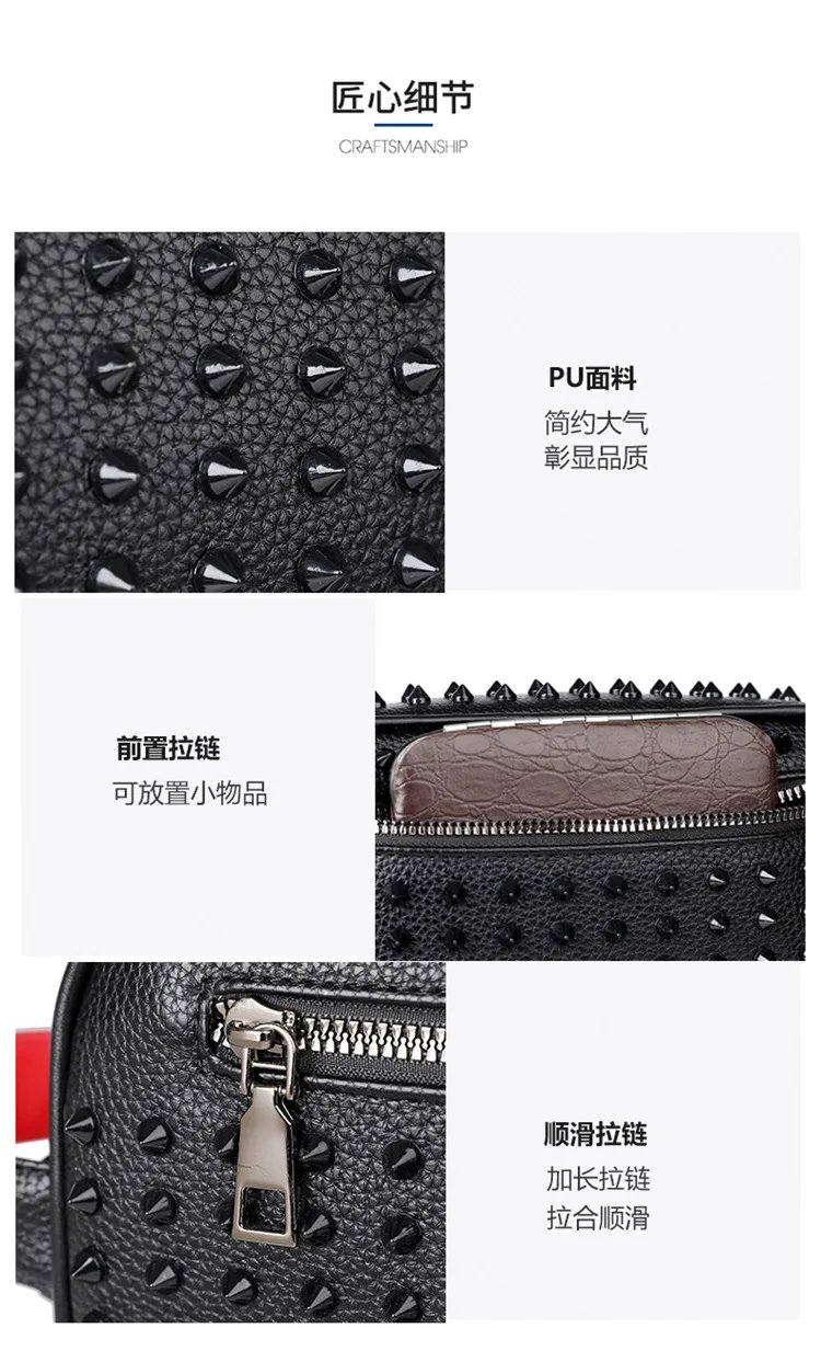 Stylish Biker-Inspired Studded Clutch Bag Men's Premium Wallet Travel Toiletry Bag Men's Handbag Halloween Gift Stylish Biker-Inspired Studded Clutch Bag Men's Premium Wallet Travel Toiletry Bag Men's Handbag Halloween Gift