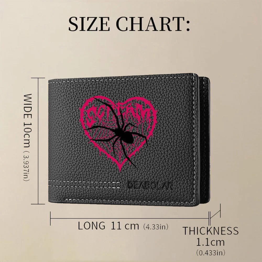 1Pc Men's Spider Print Credit Card Wallet - Multifunctional Large Capacity Coin Purse - Convenient for Carrying Id Cards, Driver's Licenses, Credit Cards, Suitable for Daily Use and as a Gift