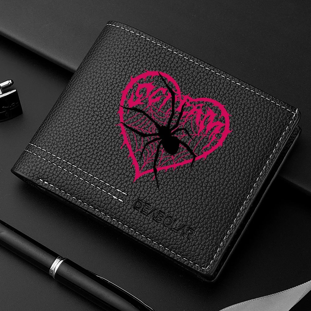 1Pc Men's Spider Print Credit Card Wallet - Multifunctional Large Capacity Coin Purse - Convenient for Carrying Id Cards, Driver's Licenses, Credit Cards, Suitable for Daily Use and as a Gift
