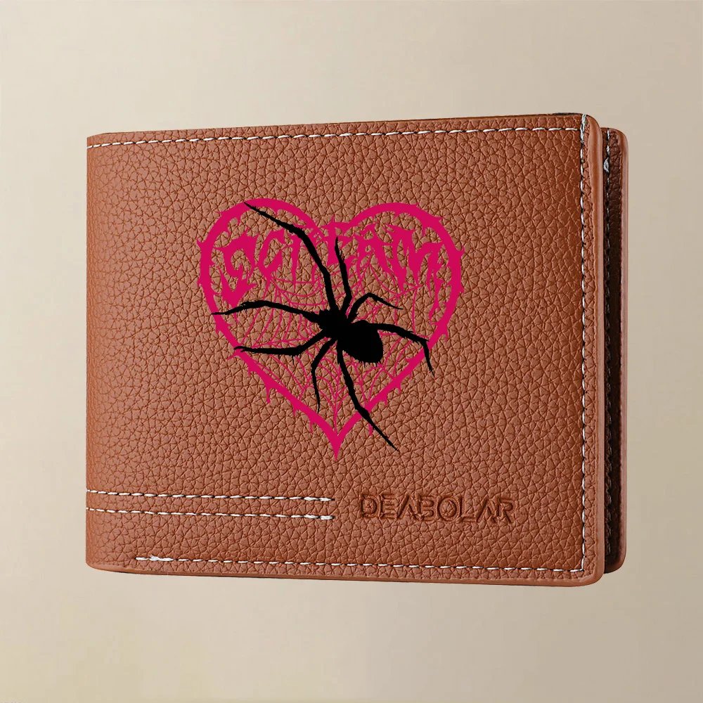 1Pc Men's Spider Print Credit Card Wallet - Multifunctional Large Capacity Coin Purse - Convenient for Carrying Id Cards, Driver's Licenses, Credit Cards, Suitable for Daily Use and as a Gift